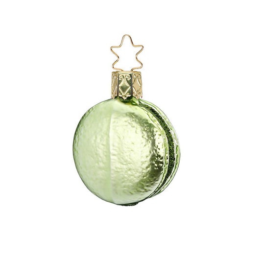 Glazen kerstbal - Macaron groen