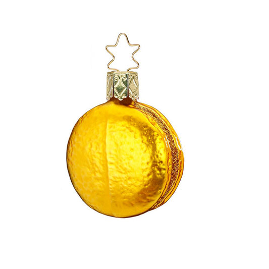 Glazen kerstbal - Macaron geel