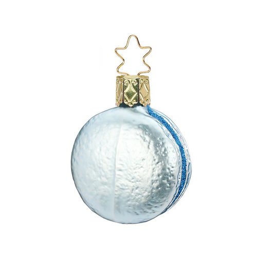 Glazen kerstbal - Macaron blauw