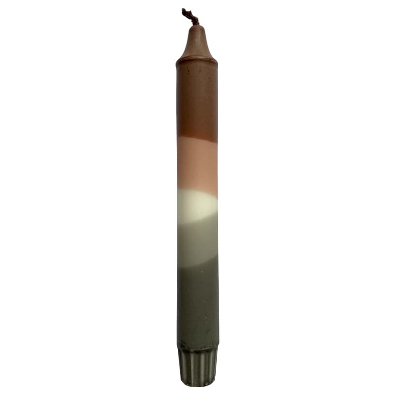 Kleurrijke kaars - Bruin/beige/grijs/donker grijs