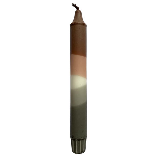 Kleurrijke kaars - Bruin/beige/grijs/donker grijs