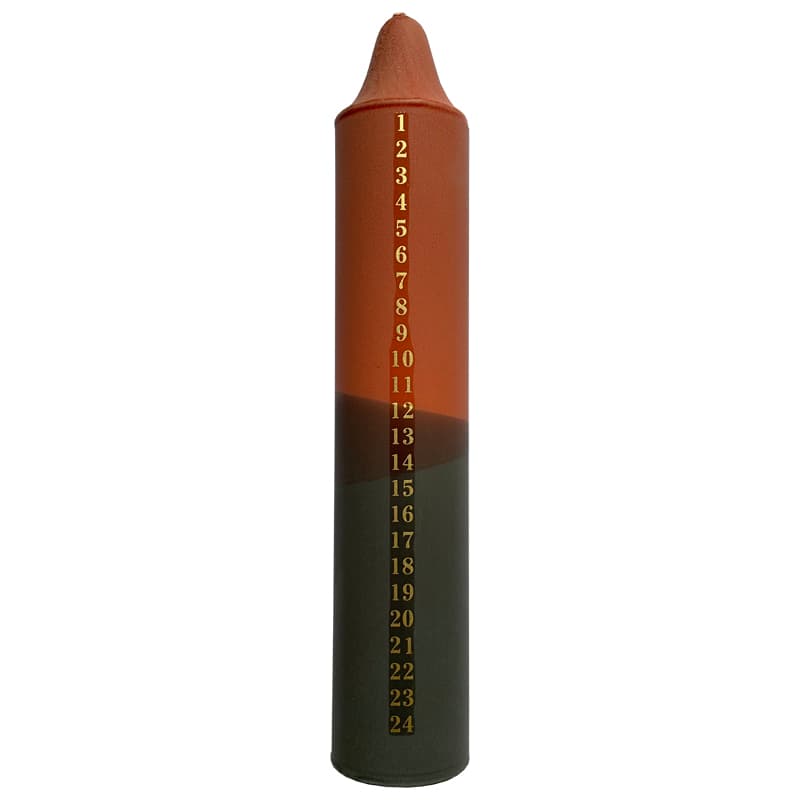 Advent kaars - oranje/grijs
