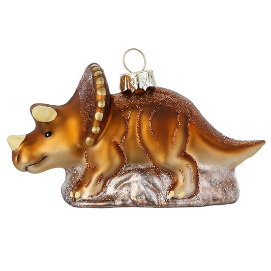 Glazen Kerstbal - Bruine Dinosaurus