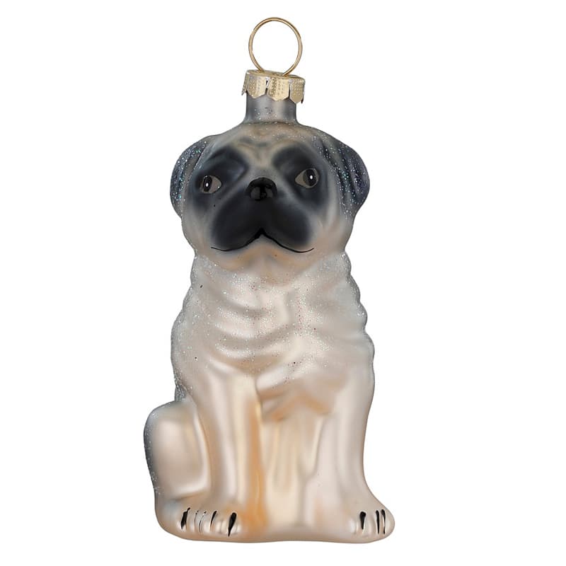Glazen Kerstbal - Mopshond