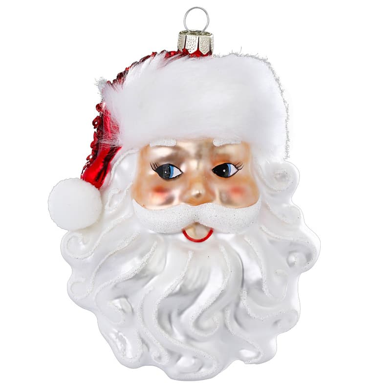 Glazen Kerstbal - Hoofd van de kerstman (verkrijgbaar vanaf september)