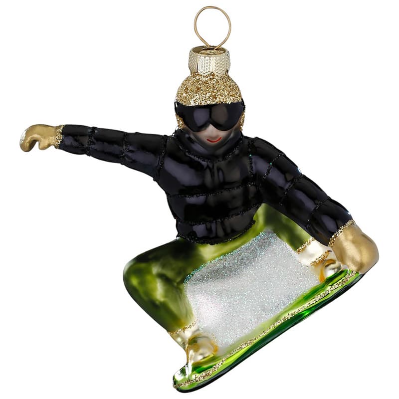 Glazen Kerstbal - Snowboarder (verkrijgbaar vanaf september)
