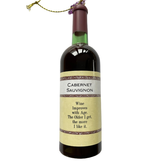 Kerstornament - Wijnfles rode wijn (Cabernet Sauvignon)