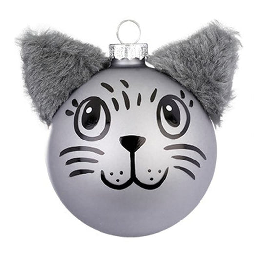Glazen Kerstbal - Fluffy Collectie - Kat