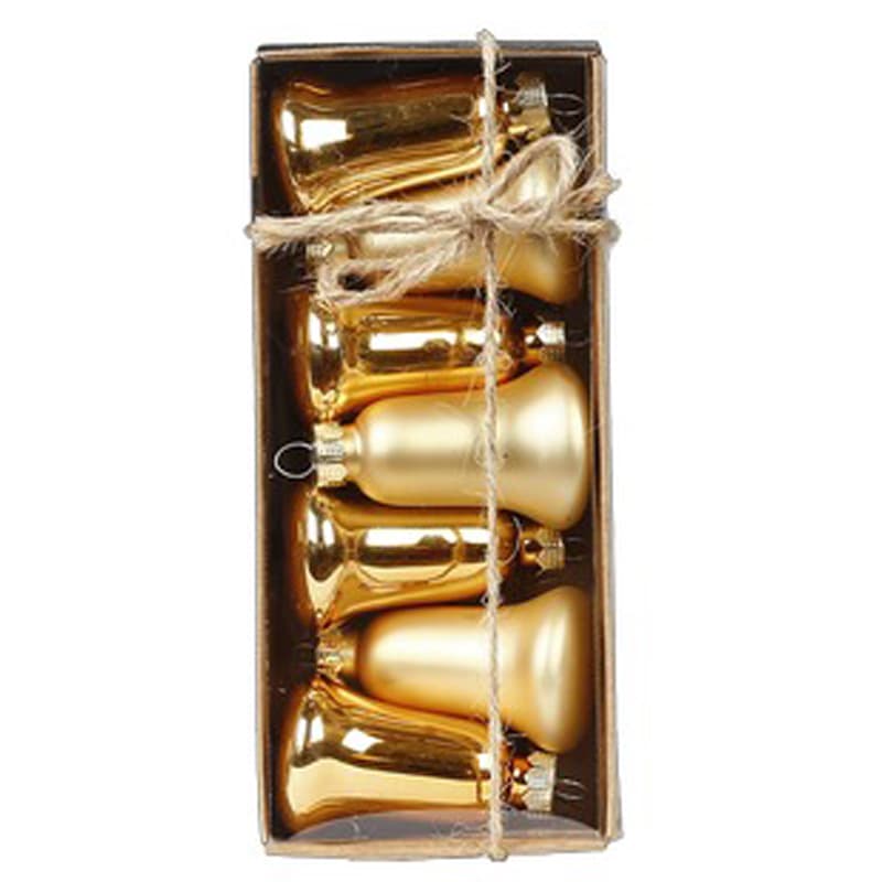 Kerstballen pakket - 7-stuks gouden kerstbellen