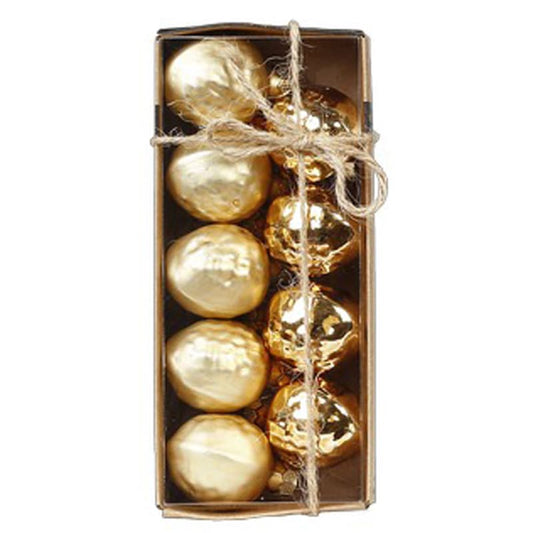 Kerstballen pakket - 9-stuks gouden walnoten
