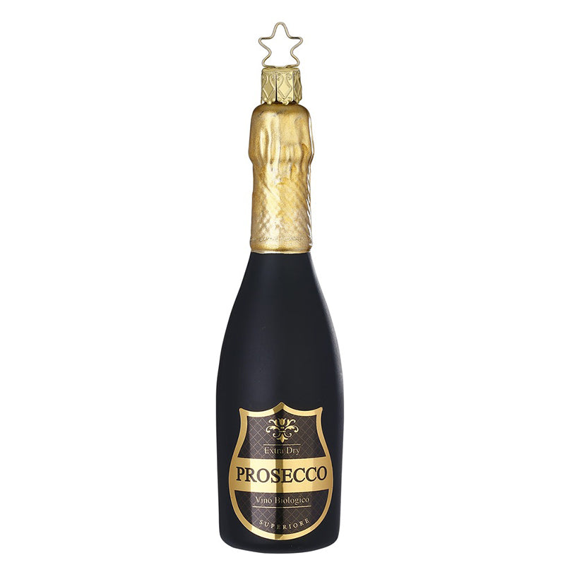 Glazen kerstbal - Fles prosecco