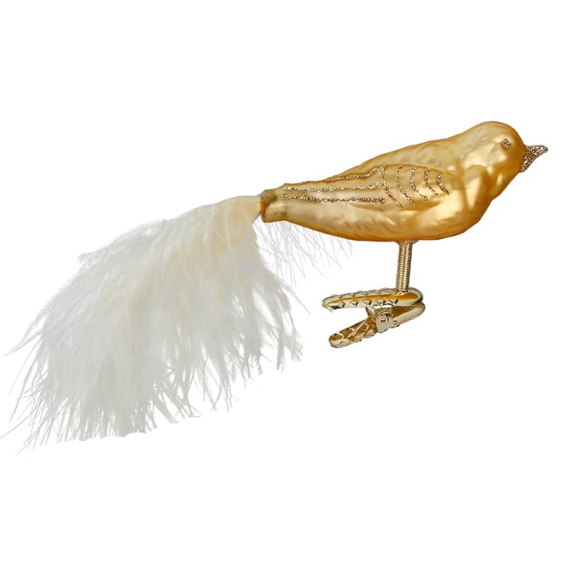 Clip met vogeltje goud - mat