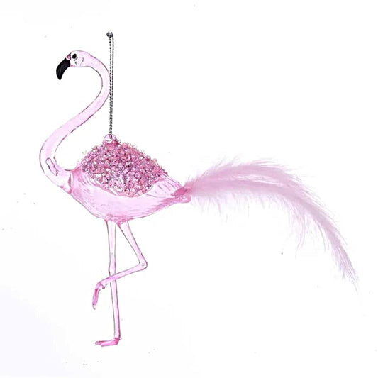 Kerstornament Roze Flamingo op