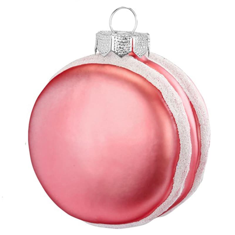 Glazen kerstbal - Macarons