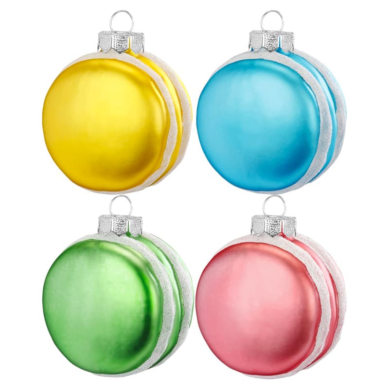 Glazen kerstbal - Macarons