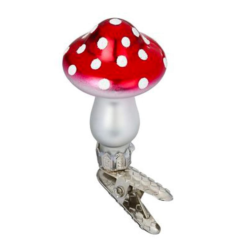 Glazen kerstbal - Paddenstoelen