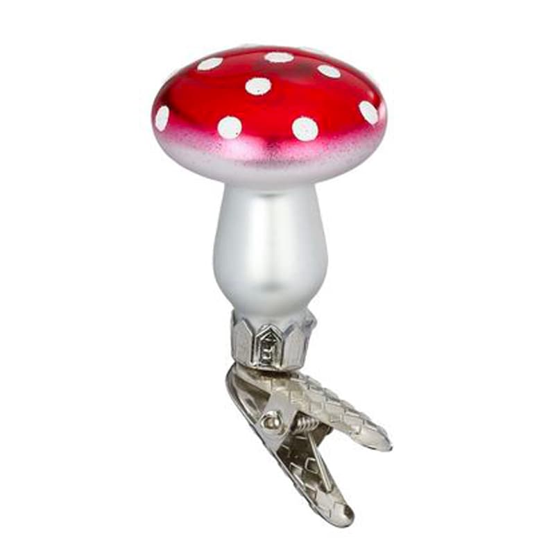 Glazen kerstbal - Paddenstoelen