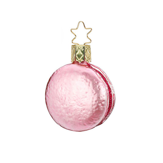 Glazen kerstbal - Macaron roze