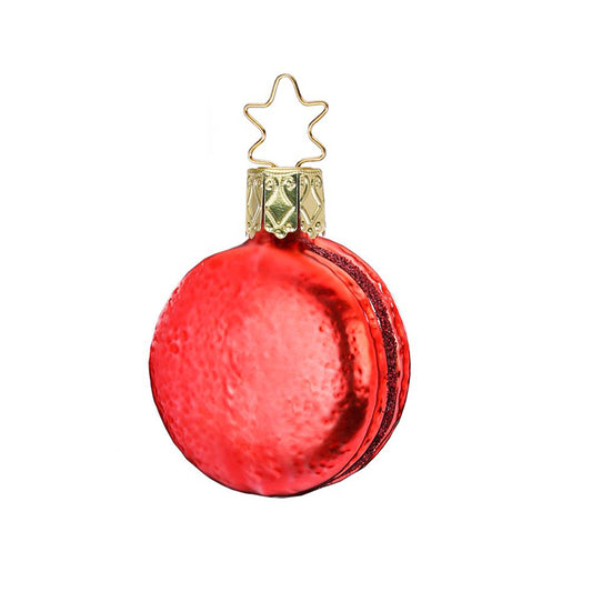 Glazen kerstbal - Macaron rood