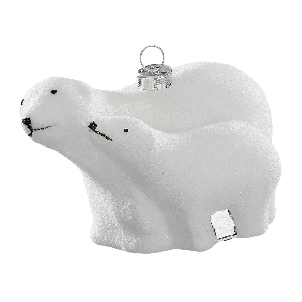 Glazen Kerstbal - Paartje ijsberen (vanaf september verkrijgbaar)