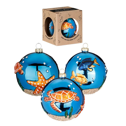 Glazen Kerstbal - Red de oceaan (vanaf september verkrijgbaar)