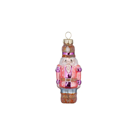 Glazen Kerstbal - Nutcracker roze (vanaf september verkrijgbaar)
