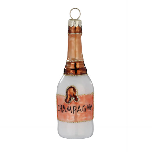 Glazen Kerstbal - Fles champagne (vanaf september verkrijgbaar)