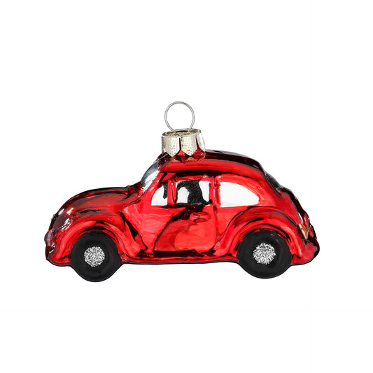 Glazen Kerstbal - Rode auto (vanaf september verkrijgbaar)