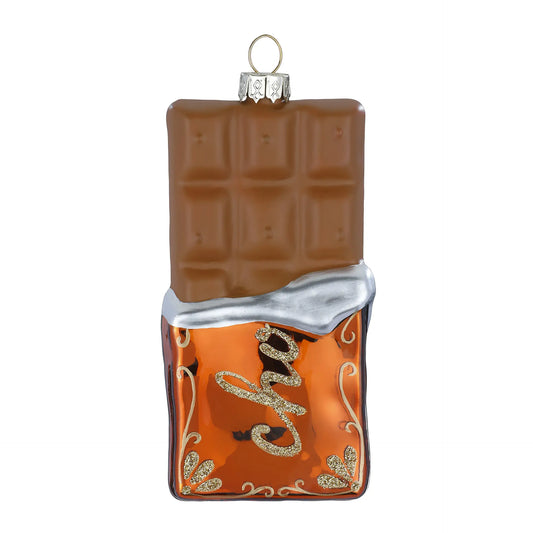 Glazen kerstbal - Chocoladereep (vanaf september verkrijgbaar)