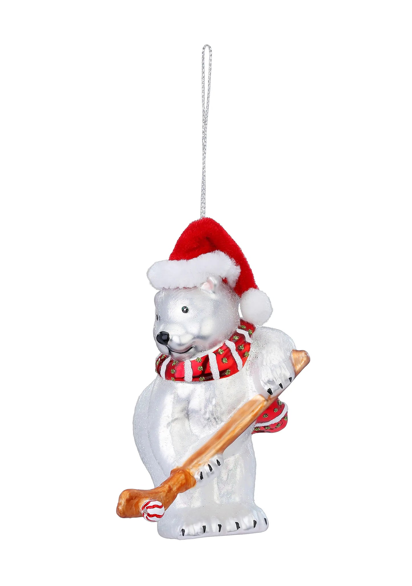 Glazen Kerstbal - IJsbeer hockeyend (vanaf september verkrijgbaar)