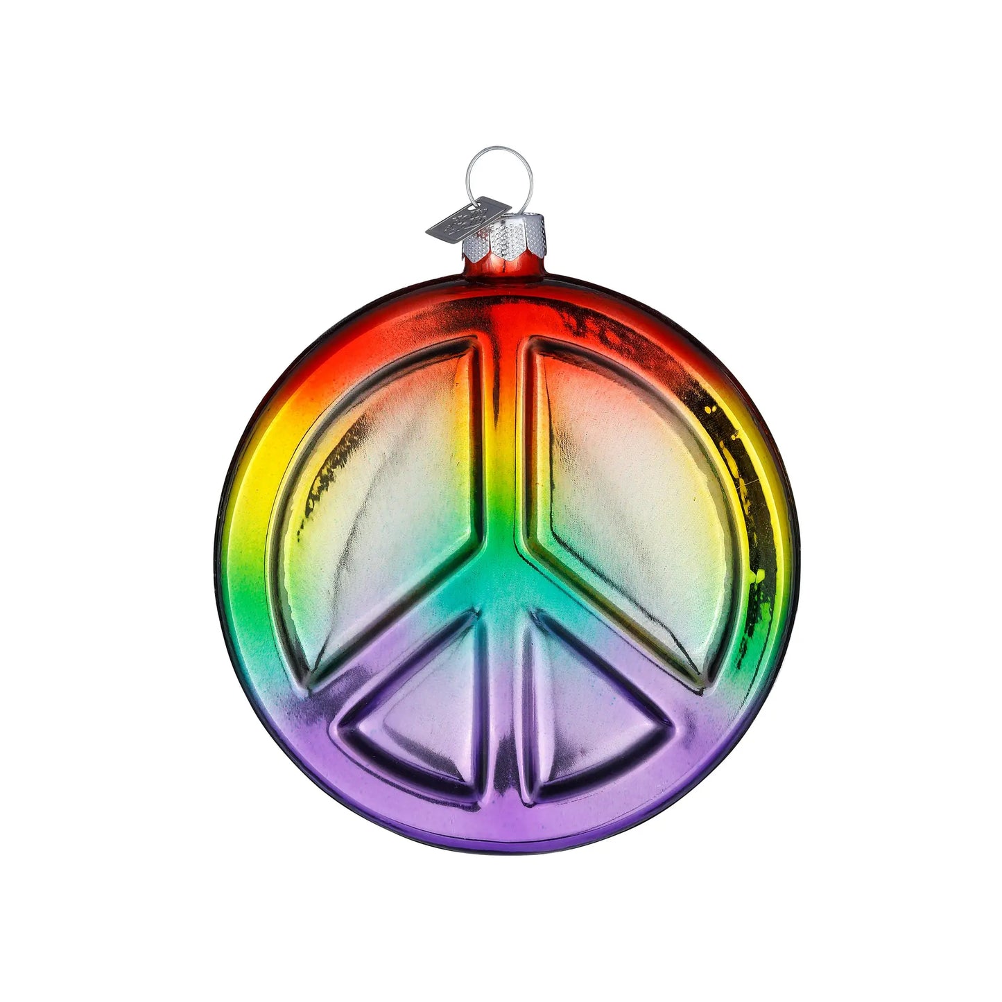 Glazen Kerstbal - Peace rondje (vanaf september verkrijgbaar)