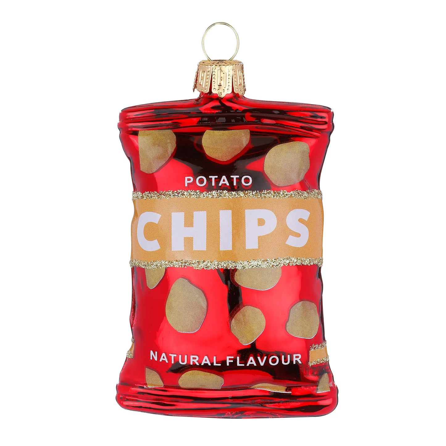 Glazen Kerstbal - Chipszak (vanaf september verkrijgbaar)