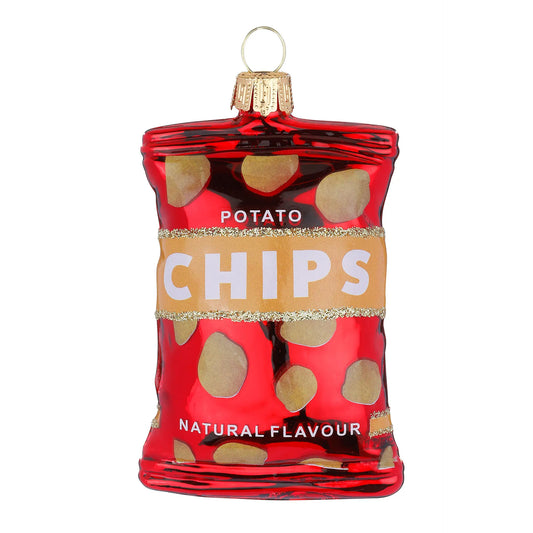 Glazen Kerstbal - Chipszak (vanaf september verkrijgbaar)