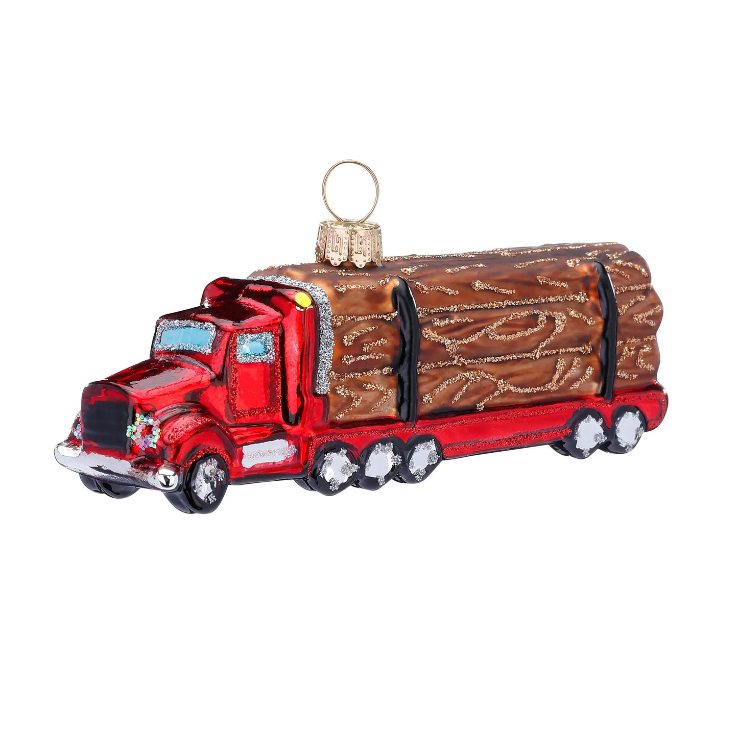 Glazen Kerstbal - Houttruck (vanaf september verkrijgbaar)