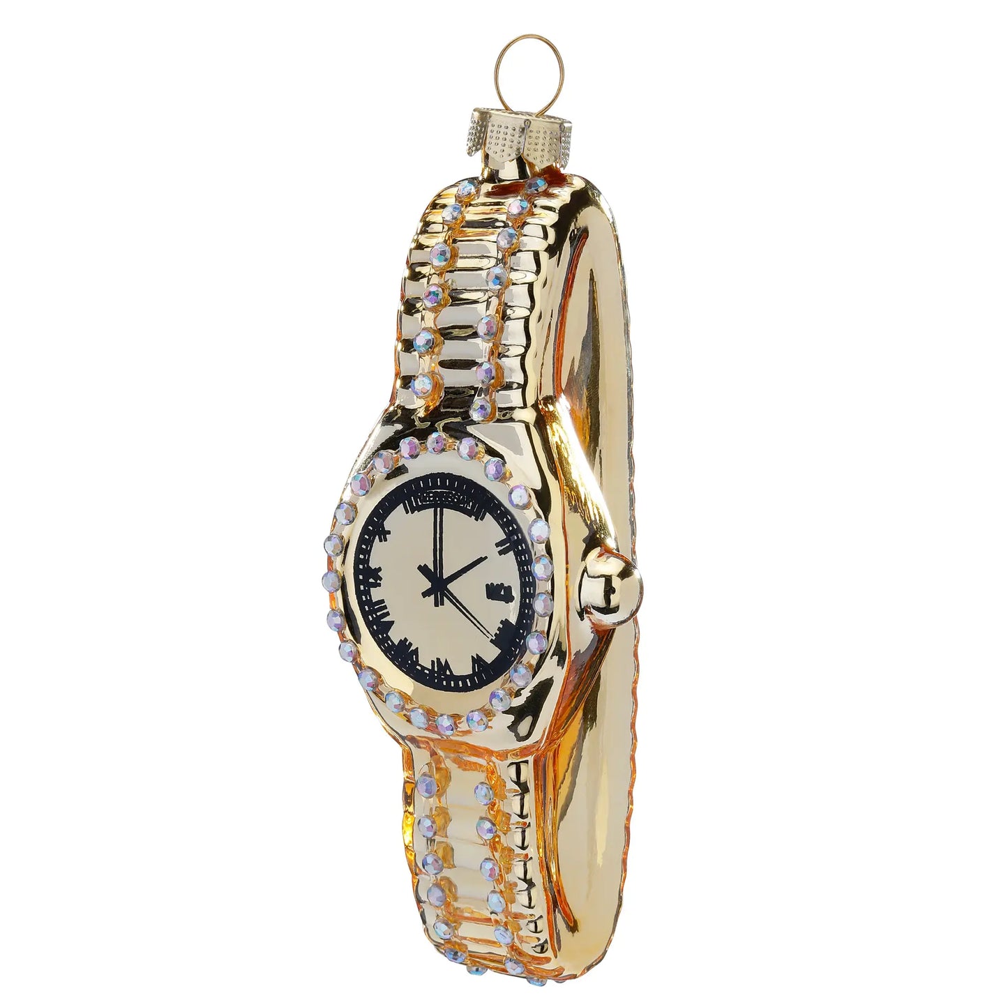 Glazen Kerstbal - Horloge (vanaf september verkrijgbaar)
