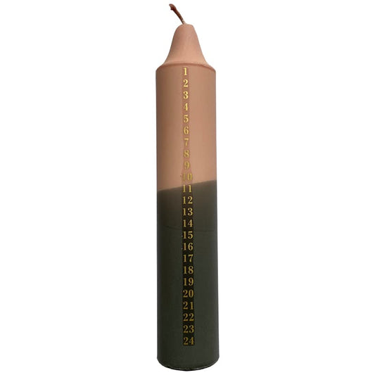Advent kaars - beige/grijs