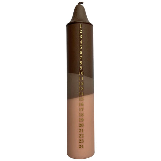 Advent kaars - bruin/beige