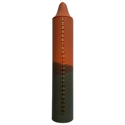 Advent kaars - oranje/grijs