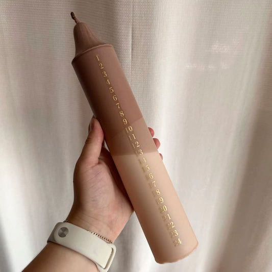 Advent kaars - bruin/beige