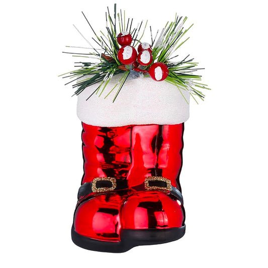 Glazen Kerstbal - Laarzen van de kerstman (verkrijgbaar vanaf september)