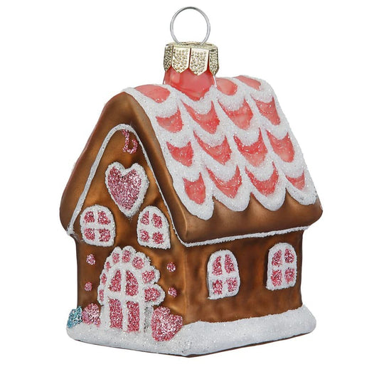 Glazen Kerstbal - Gingerbread huis (verkrijgbaar vanaf september)