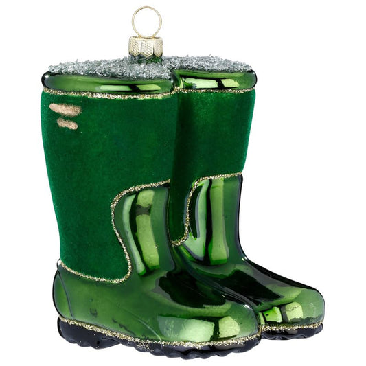 Glazen Kerstbal - Groene rubber laarzen (verkrijgbaar vanaf september)