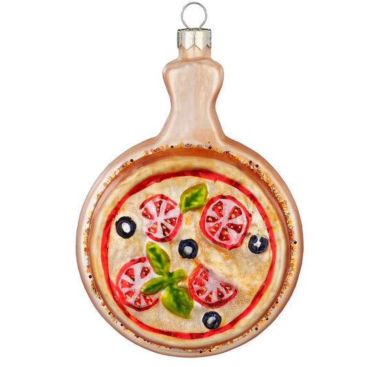 Glazen Kerstbal - Pizza (verkrijgbaar vanaf september)
