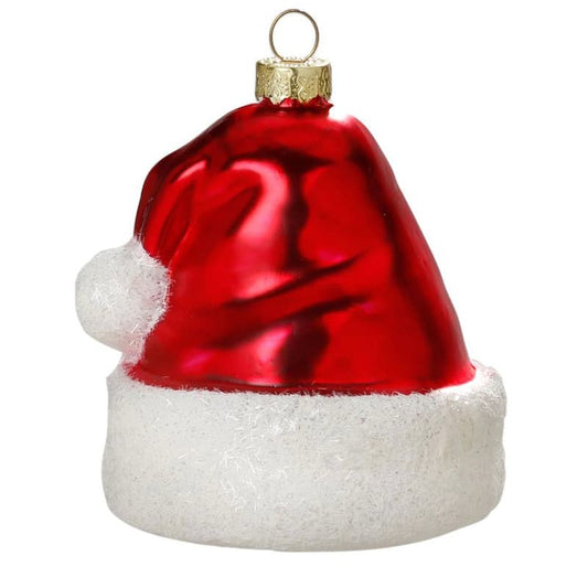 Glazen Kerstbal - Kerstmuts (verkrijgbaar vanaf september)