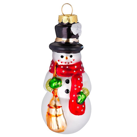 Glazen Kerstbal - Sneeuwpop (verkrijgbaar vanaf september)