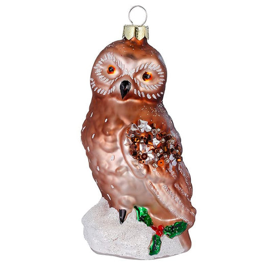 Glazen Kerstbal - Uil (verkrijgbaar vanaf september)