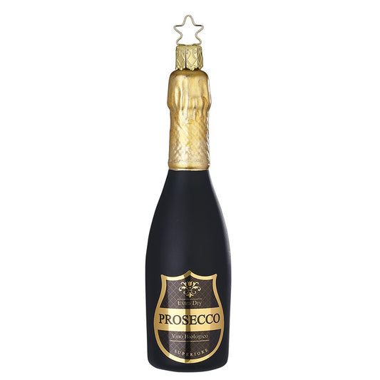 Glazen kerstbal - Fles prosecco