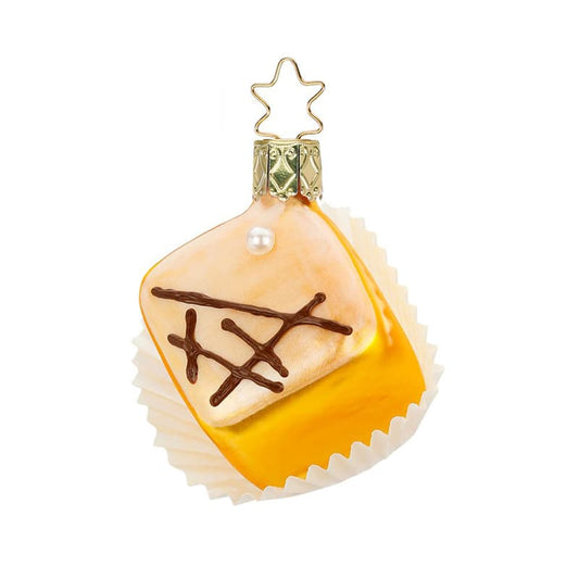 aparte kerstbal petit four geel