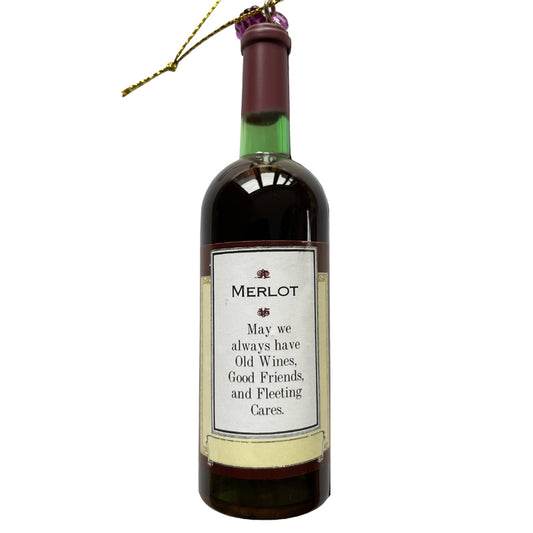 Kerstornament - Wijnfles rode wijn (Merlot)